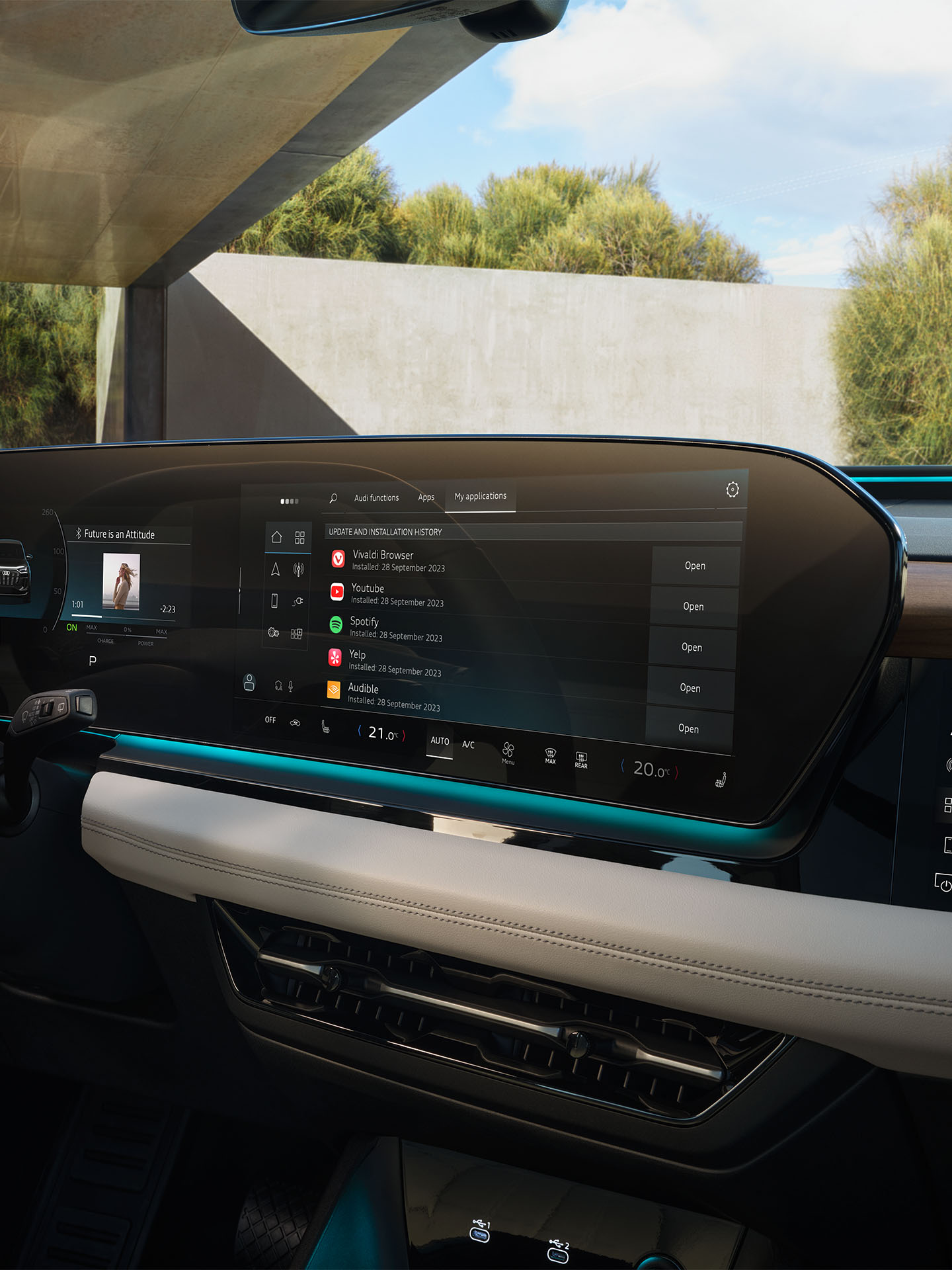 Apps op het MMI-scherm van de Audi Q6 e-tron